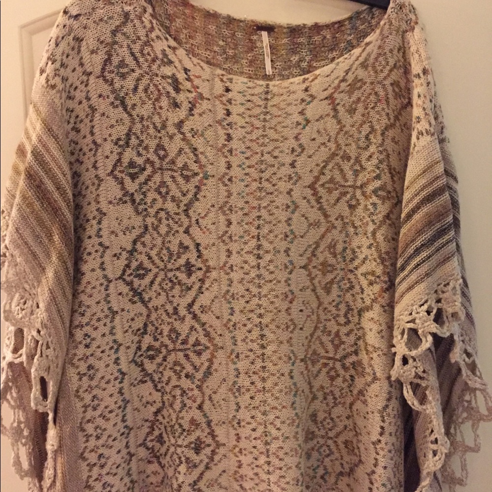 Free People Knit Poncho Casablanca Cape